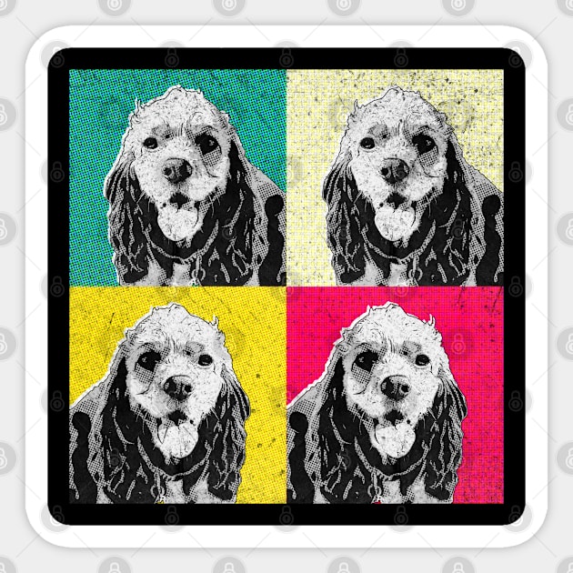 Spaniel dog retro Sticker by SerenityByAlex